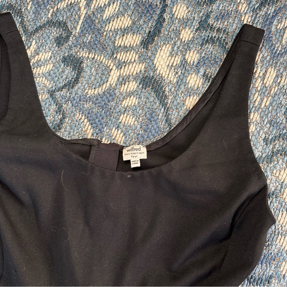 Aritzia Wilfred Black Skater Mini Dress Size 4 Sleeveless Fit & Flare - Picture 2 of 3
